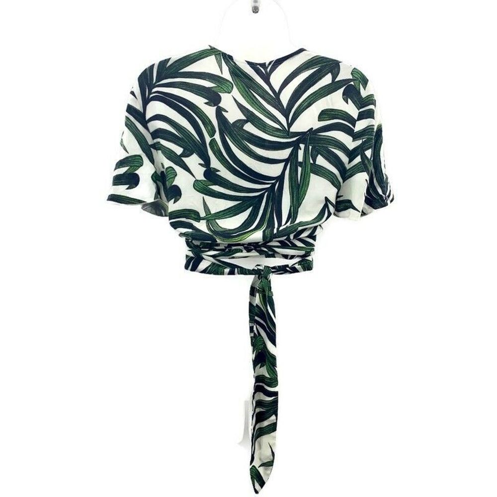 Show Me Your MuMu Palm Leaves Tied Crop Top Size M - Picture 2 of 12